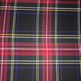Square swatch black/red/green/yellow/white tartan plaid fabric
