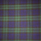 Square swatch dark blue/green/black tartan plaid fabric