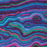 Swatch of Jupiter printed fabric in blue