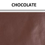 Smooth leather-look vinyl with label in colour Chocolate