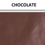 Smooth leather-look vinyl with label in colour Chocolate