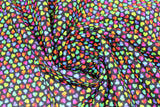 Swirled swatch ombre rainbow hearts fabric (black fabric with tiny rainbow gradient/ombre hearts allover)