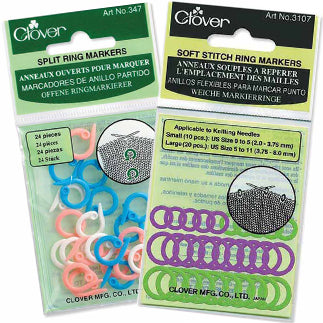 Group swatch stitch ring markers in packaging various options