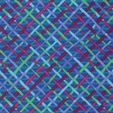 Swatch of mad plaid printed fabric in cobalt