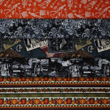 Group swatch assorted halloween printed fabrics in various colours/styles