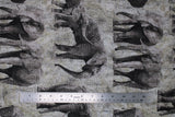 Flat swatch elephants fabric - off white/grey marbled fabric with elephant skin like texture and large grey elephants