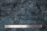 Flat swatch blue elephant texture fabric (pale dark blue/black marbled look fabric with cracked elephant skin like texture allover)