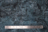Flat swatch blue elephant texture fabric (pale dark blue/black marbled look fabric with cracked elephant skin like texture allover)