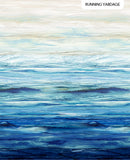 Flat swatch ombre fabric (painted look ombre water texture fabric white to dark blue)