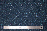 Flat swatch night sky fabric (dark blue fabric with blue and white tossed stars and constellations allover)