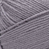 Swatch of Red Heart Comfort (Shimmer) in grey/silver shimmer (grey yarn with silver metallic flecks)