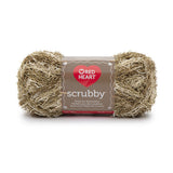 Ball of Red Heart Scrubby in shade almond (white, light to dark beige/brown)