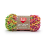 Ball of Red Heart Scrubby in shade tropical (yellow, green, pink, orange colourway)