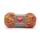 Ball of Red Heart Scrubby in shade zesty (yellow, orange, pink colourway)