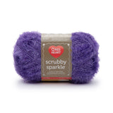 Ball of Red Heart Scrubby Sparkle in shade grape (medium purple)