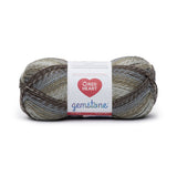 Ball of Red Heart Gemstone yarn in diamond (pale neutrals with twists: grey, beige, green and blue faded colourway)