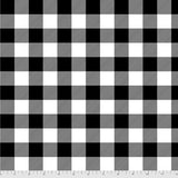Flat swatch Check Yo'self White fabric (black and white buffalo check fabric)