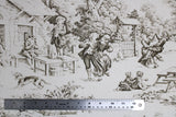 Swatch of decor weight canvas (outdoor scene) in beige