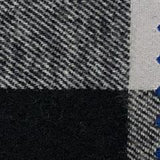 Swatch of grey and black large check buffalo plaid flannel