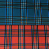 Group swatch Stewart tartan printed fabric in various colours