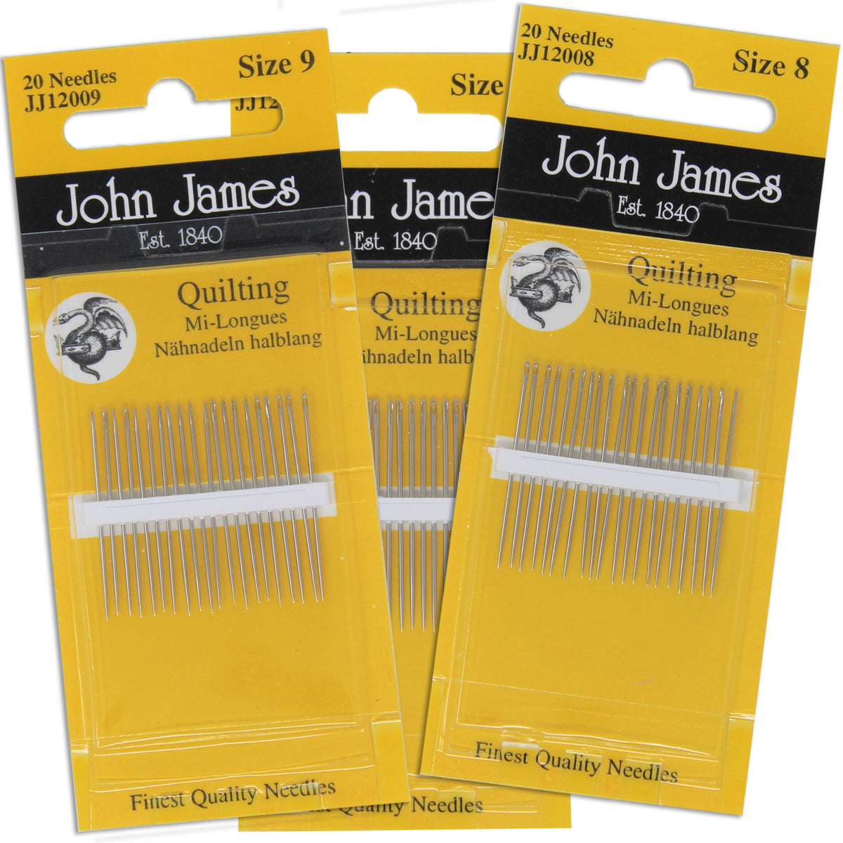 John James Assorted Easy-Threading Hand Needles - (4) Size 4 & (2) Size 8 -  WAWAK Sewing Supplies