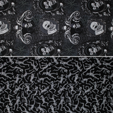 Group swatch Creep It Real themed fabrics in various styles/colours