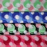 Group swatch blotches printed fabric in various colours