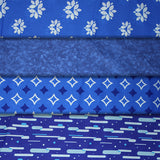 Group swatch of assorted blue prints/patterns