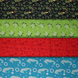 Group swatch of assorted sea life printed fabrics in various prints/colours