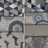 Group swatch assorted upholstery fabrics in various styles/prints