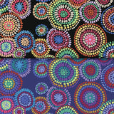 Group swatch multi-coloured mosaic circles printed fabric in various colours
