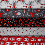 Group swatch Hangin' with my Gnomies themed (christmas) fabrics in various styles/colours