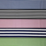 Group swatch stripe printed fabric in various colours