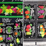Group swatch assorted Fresh from the Grove themed fabrics in various styles/colours