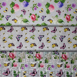 Group swatch scented garden themed fabrics in various styles/colours