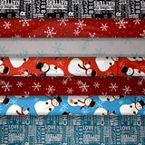 Group swatch assorted winter printed fabrics in various styles