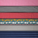 Group swatch lines & stripes printed fabrics in various styles/colours