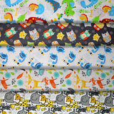 Group swatch assorted Baby Creatures themed fabrics in various styles/colours
