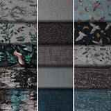 Group swatch Forest Fable themed fabrics in various styles/colours