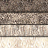 Group swatch assorted fabrics from The Art of Marbling: Desert Sand collection