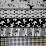 Group swatch assorted Peace on Earth themed fabrics in various styles/colours