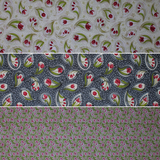 Group swatch assorted Tulip Tango themed fabrics in various styles/colours