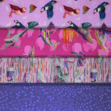 Group swatch migration themed printed fabrics in various styles/colours