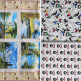 Group swatch assorted Bob Ross collection fabrics in a variety of styles