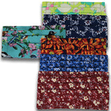 Group photo assorted pleated fabric sewn face masks in floral prints