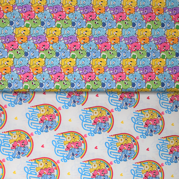 Group swatch care bears fabric in various styles