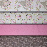 Group swatch Woodland Bliss themed fabrics in various styles/colours