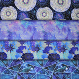 Group swatch assorted fabrics from the Magical Galaxy collection in various styles