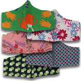 Group photo assorted ninja style face masks in various prints/colours