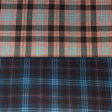 Group swatch highland tartan printed fabric in various colours